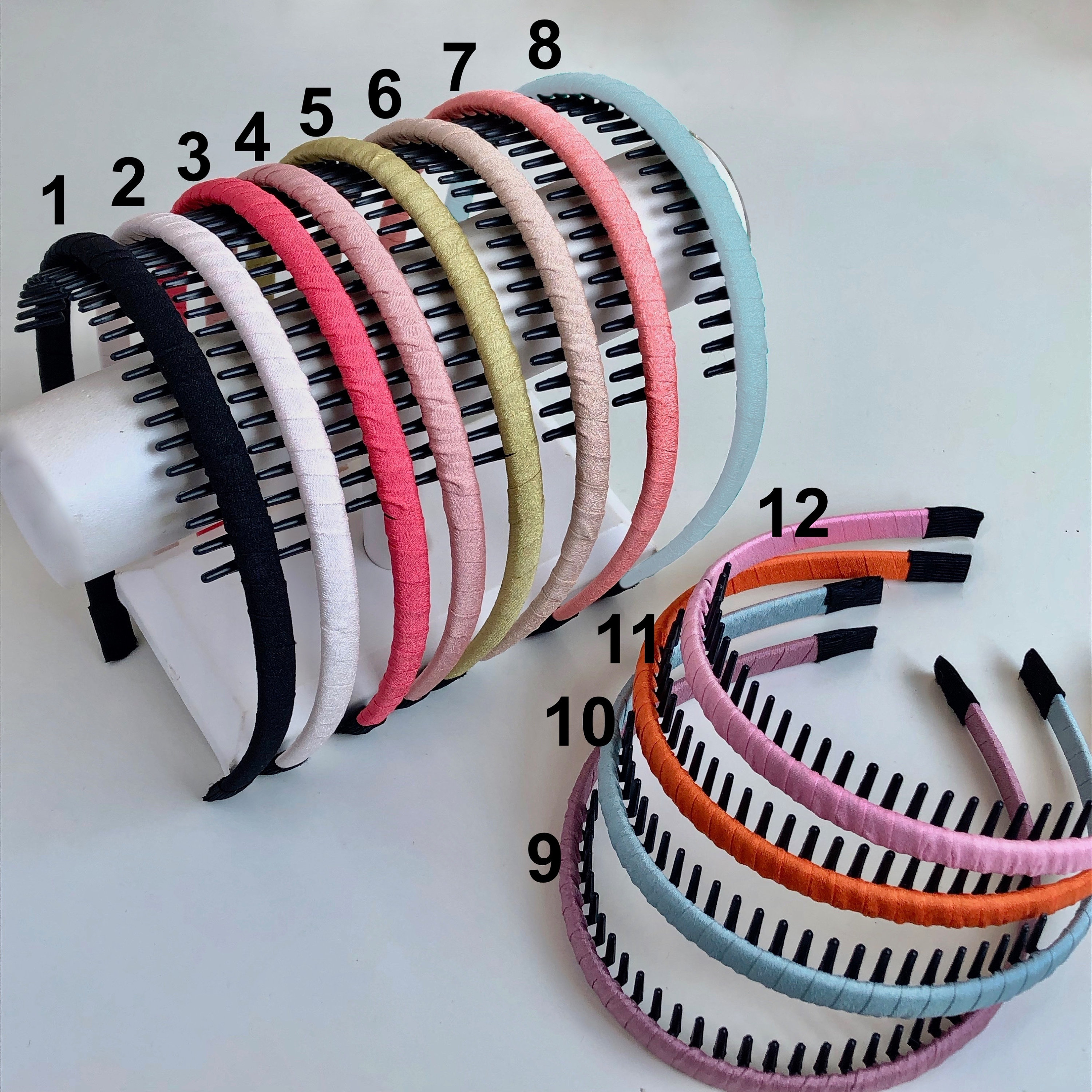 Fabric Wrapped Comb Headband Hair Comb Headband Plastic Etsy