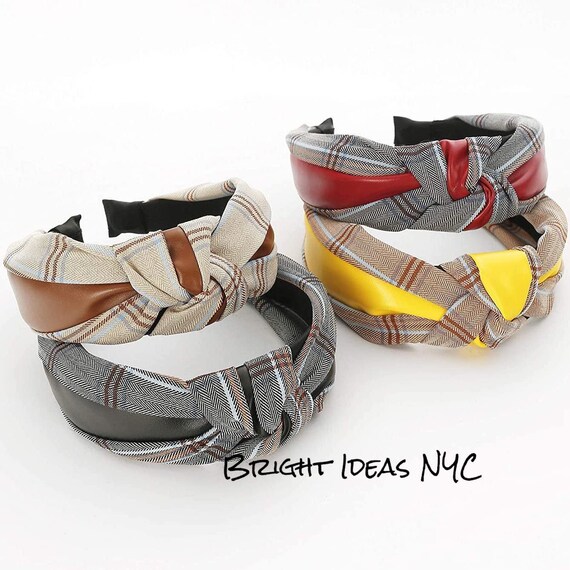 Fashion plaid deals knot headband