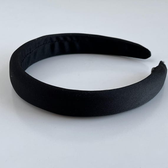 Padded Solid Black Fabric Headband, Elegant Headband, Solid Color