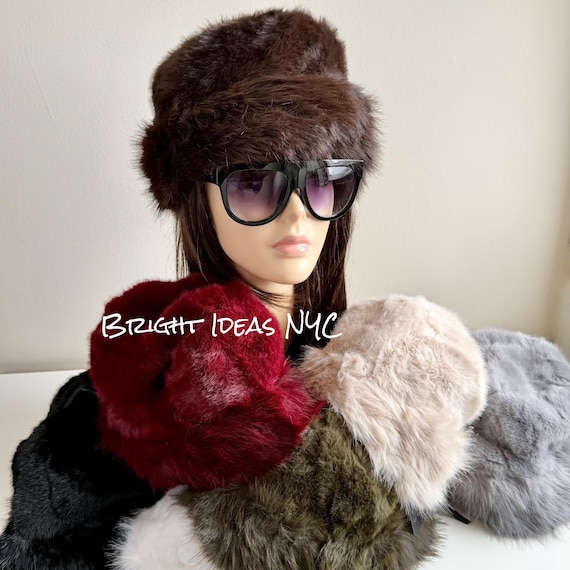 Luxury Collection Faux Fur Vegan Bucket Hat, Chunky, Vegan 