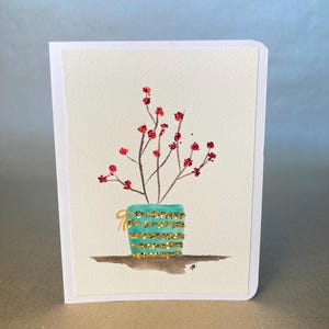 Carte de Noël peinte à l'aquarelle/ Hand made Christmas card paint with watercolor