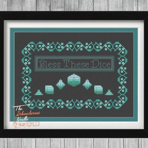 Bless These Dice: D20 Tabletop RPG Role-playing Dungeons Dragons (Dnd D&D) Cross Stitch and Pattern Keeper Pattern