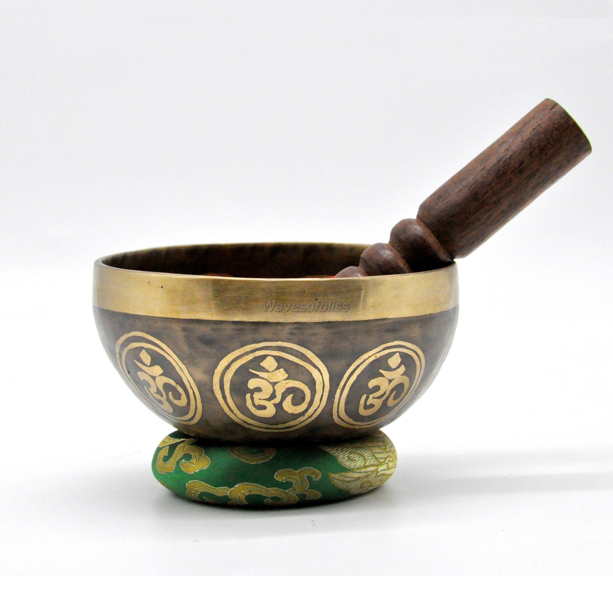 6 inches Diameter hindu om Carved handmade singing bowl from Etsy