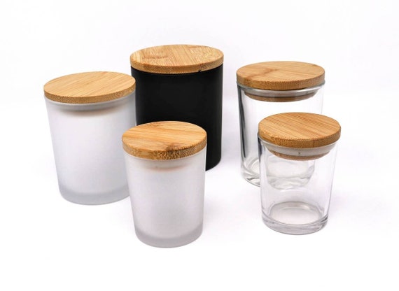 10Oz, 8 Pack Thickened Glass Candle Jars with Bamboo Lids, Candle  Containers, Ca