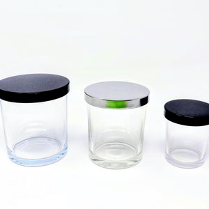 5 pcs Clear Candle Jars with Lid | 100 ml (3.4 oz), 200 ml (6.7 oz), 315 ml (10.7 oz)| Empty Candle Jars, Glass Jars, Home Decor, Tea| Bulk