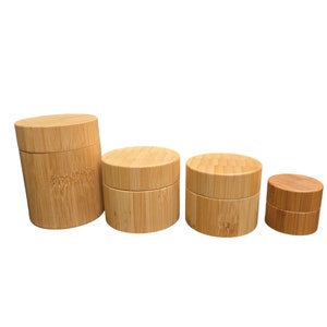 10 tarros de bambú para cremas cosméticas (5-100 ml)