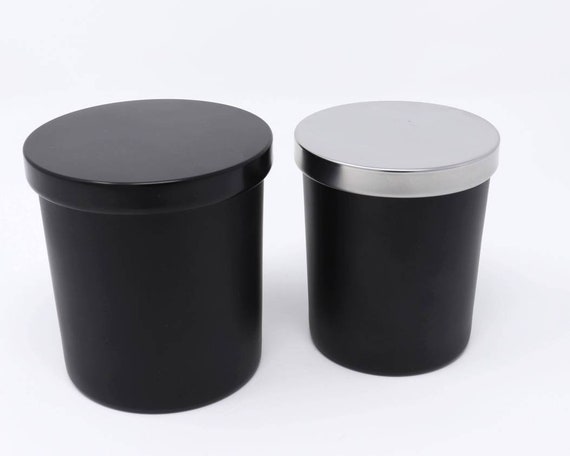 7oz Glass Candle Jars with Airtight Bamboo Lids Bulk Matte Black