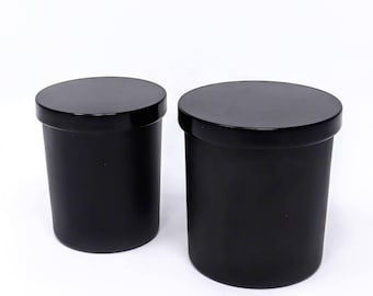 5 Pcs Black Candle Jars With Lid 200 G 7 Oz, 315 G 11 Oz Empty