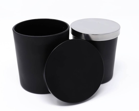 5 Pcs Black Candle Jars With Lid 200 G 7 Oz, 315 G 11 Oz Empty