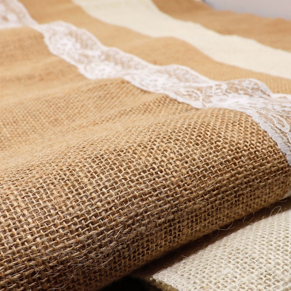 12"  Handmade Burlap Runners - Perfect for Any Country-Chic Event