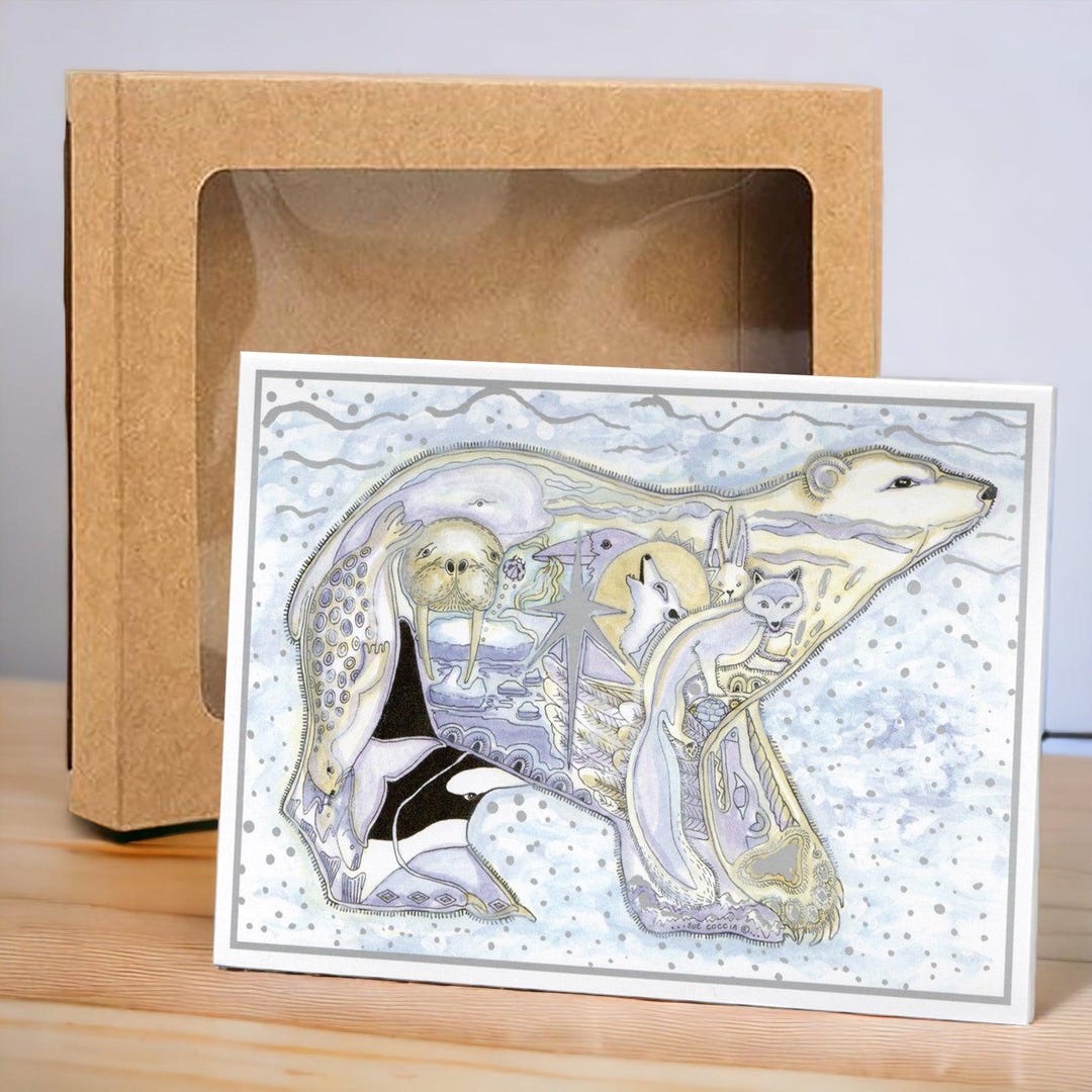 Polar Bear Holiday Boxed Card Set (8) - Etsy