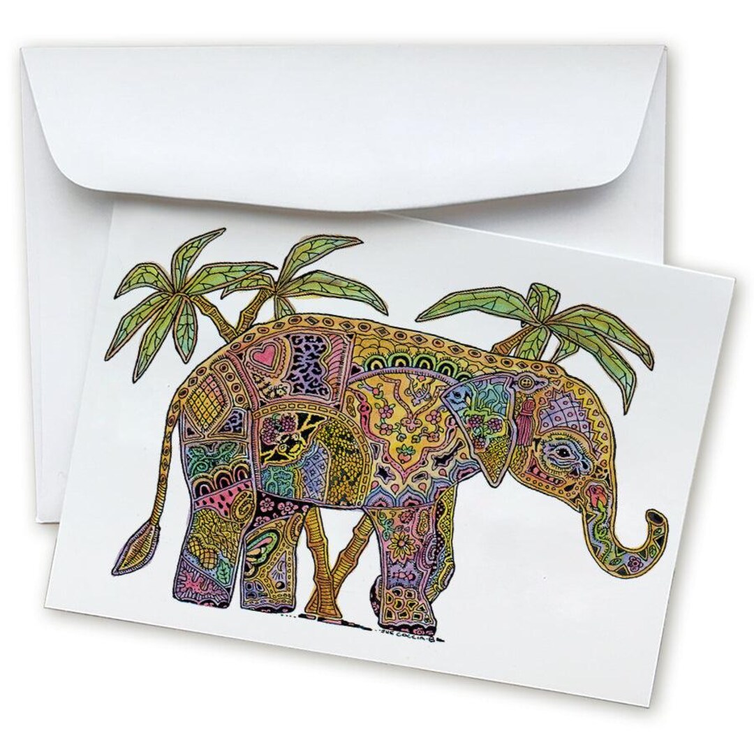 Elephant Note Card, Elephant Lover Gift, Just Because Card, Blank ...