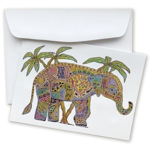 Elephant Note Card, Elephant Lover Gift, Just Because Card, Blank Inside Greeting Card