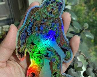 Sasquatch (Bigfoot) Holographic Sticker