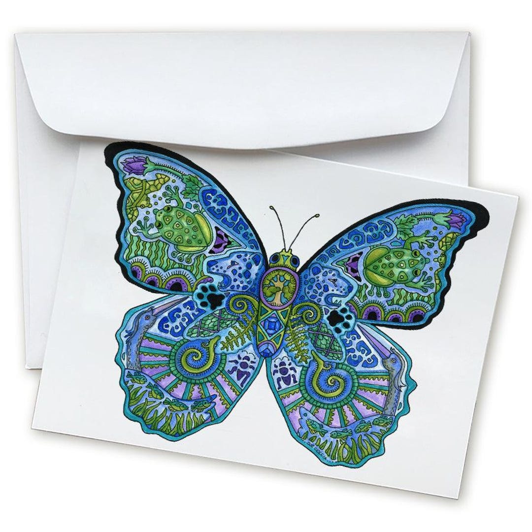Blue Morpho Butterfly Note Card - Etsy