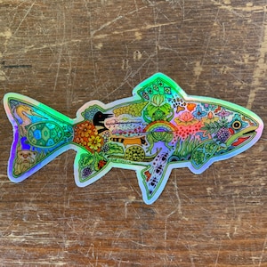 Trout Holographic Sticker