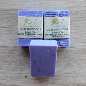 Natürliche handgemachte Lavendel Kokosmilchseife, ätherisches Lavendelöl, Kokosmilchseife, nährende Seife, Hautpflegende Lavendelseife 172 g