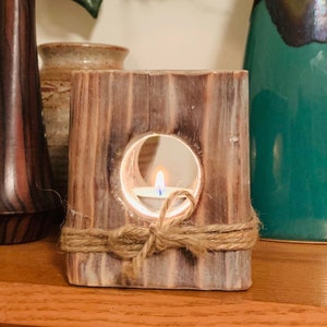 Shou Sugi Teelichthalter aus Holz