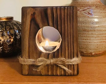 Wooden Tea Light Candle Holder