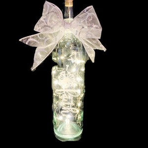 Painted Wine Bottle with lights, hand Painted Wine Bottles