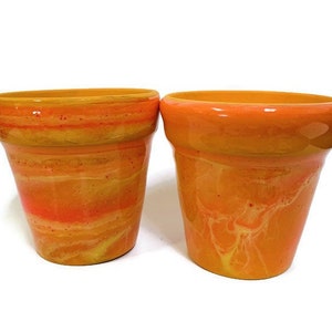 Set of 2 Resin Clay Flower Pot Planter 5”