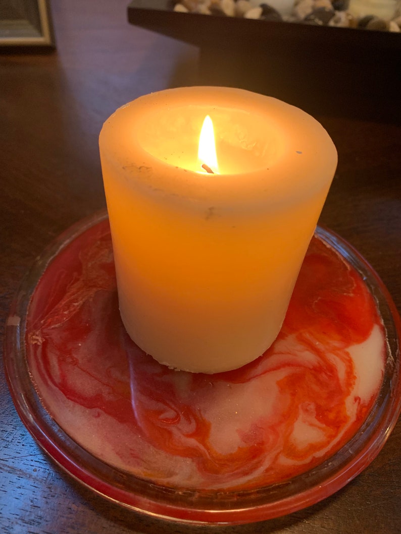 Resin Candle Plate Etsy