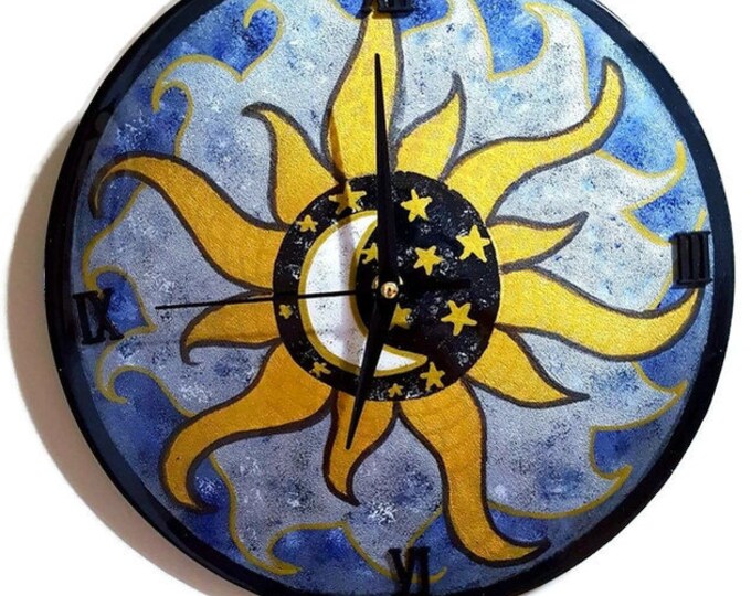 Vinyl Record Clock Wall Art Fluid Acrylic Art Acrylic Pour Art Etsy