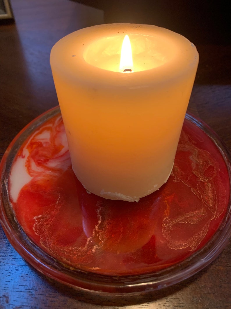 Resin Candle Plate Etsy