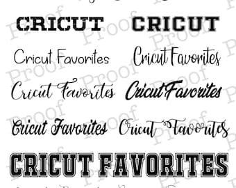 Cricut Favorite Font Collection! Great for use with Cricut, Silhouette, Procreate, or any scrapbooking or craft project!