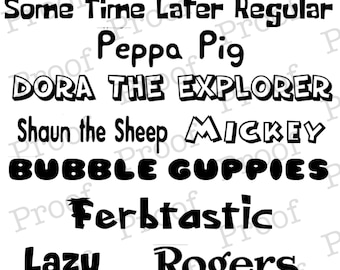 Kids TV Show Fonts Collection, Cricut Silhouette Procreate (TTF Files) (Digital Download)