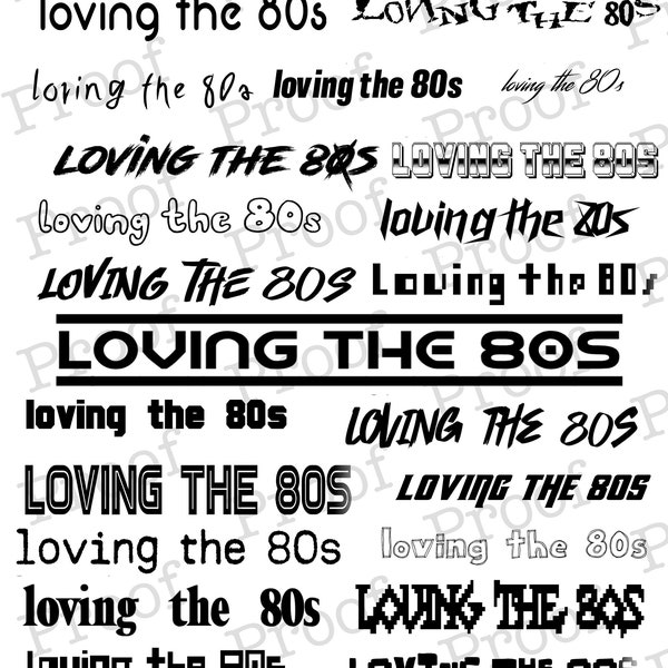 20+ Loving the 80s Font Collection! Great for use with Cricut, Silhouette, Procreate, or any scrapbooking or craft project!