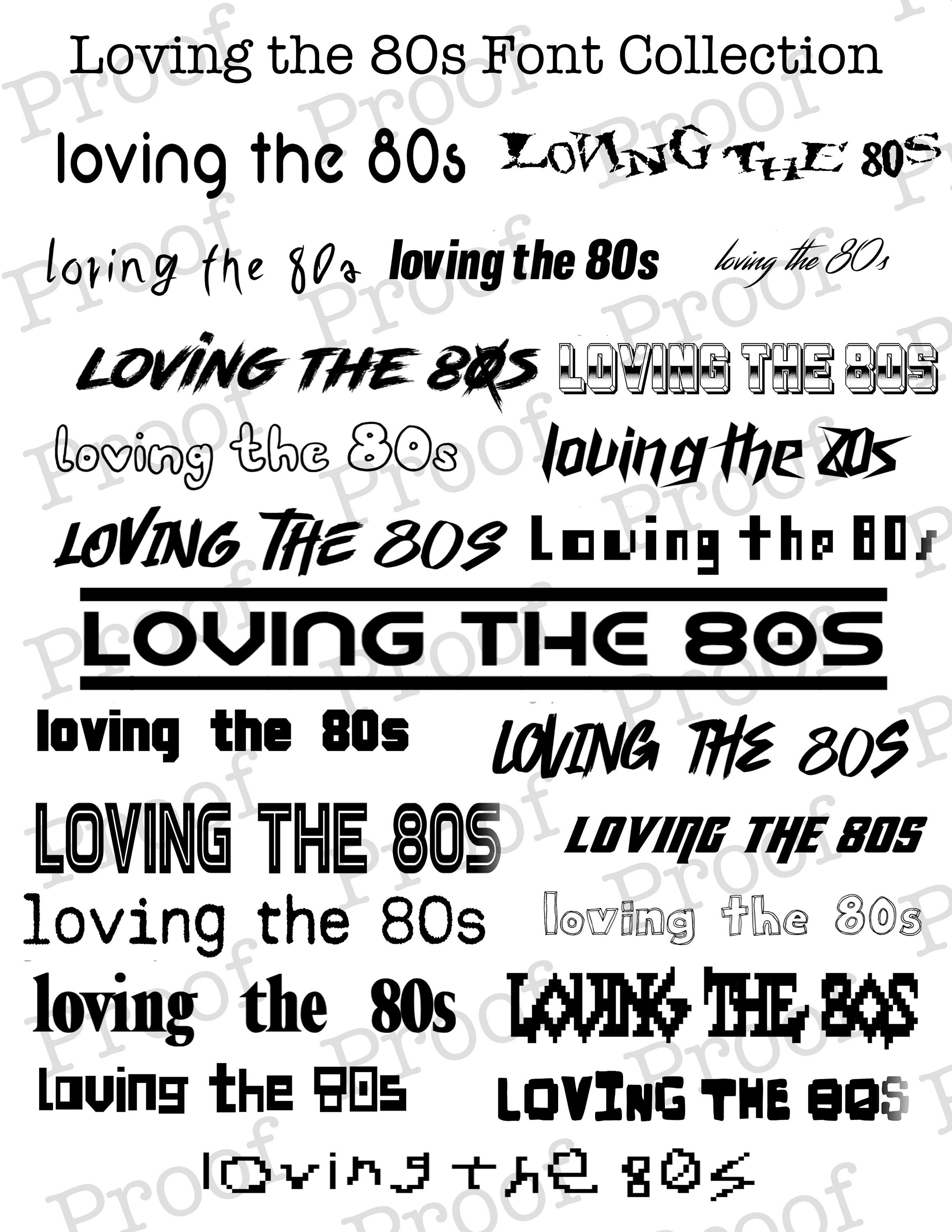 20 Loving the 80s Font Collection Great for Use With Cricut Etsy
