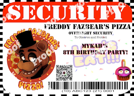 FNAF Five Nights at Freddy's Security Badges 