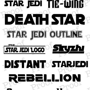 スター・ウォーズフォントコレクション！Cricut、Silhouette、Procreate、その他スクラップブッキングやクラフトプロジェクトに最適です！