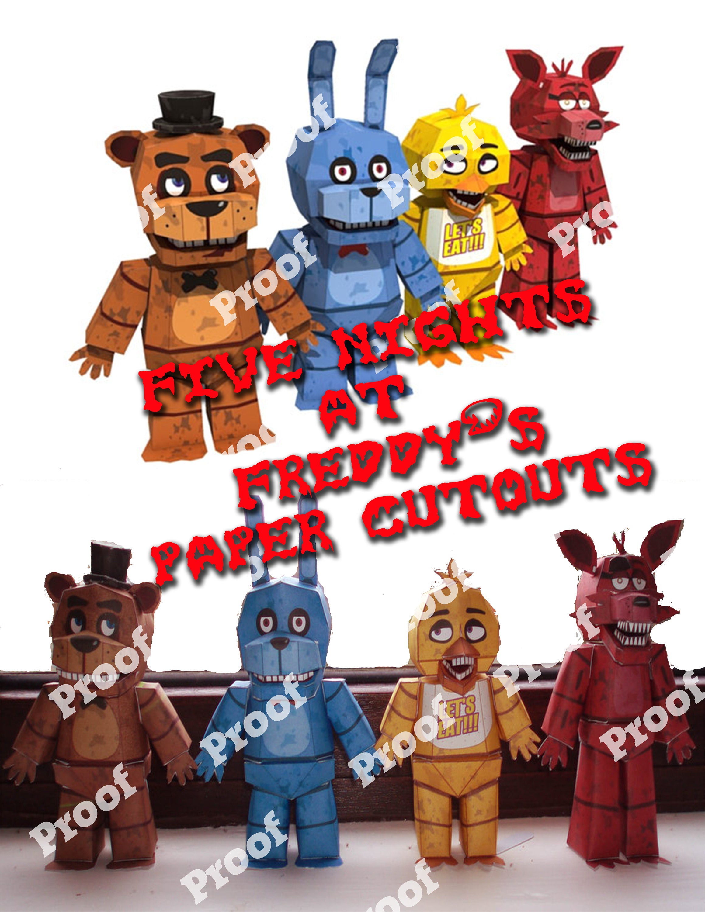 Papercraft fnaf1 plush figures : r/papercraft