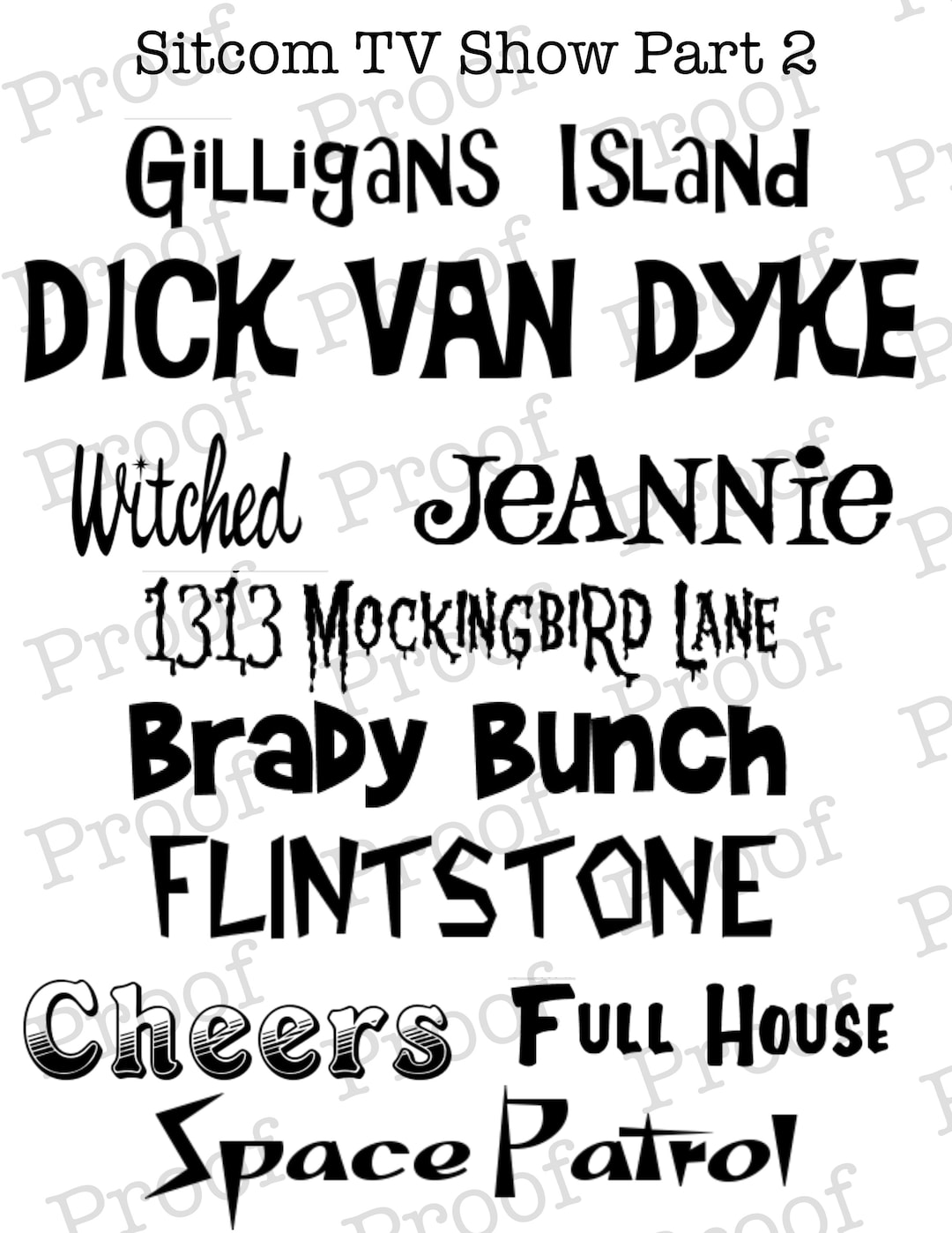 TV Show Font Collection Part 2 Great for Use With Cricut