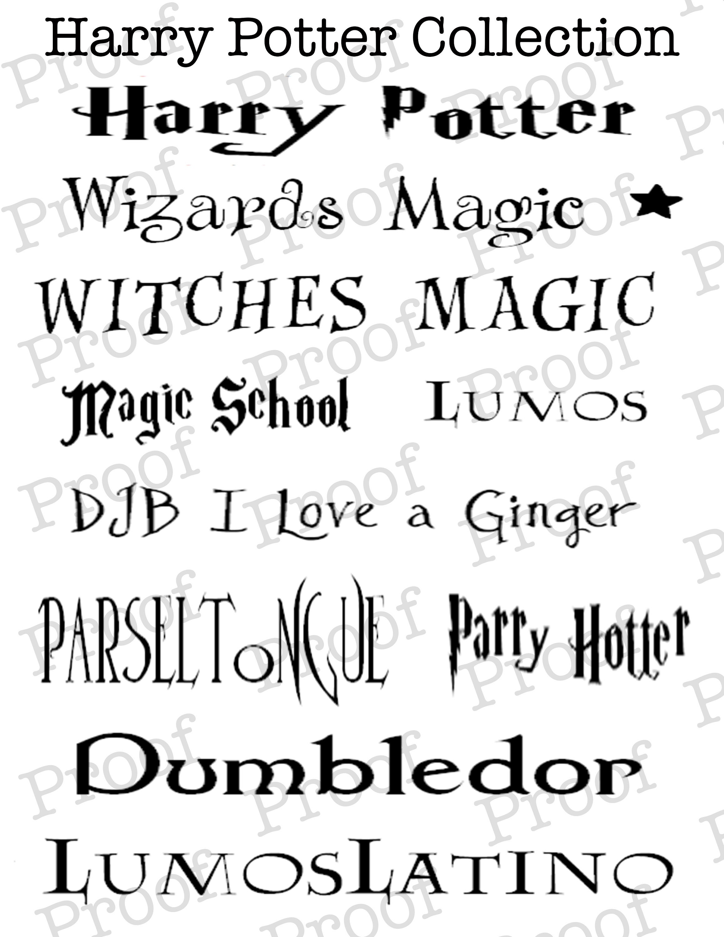 Harry Potter Letter Stencil Set, Large & small size stencils
