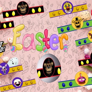 ¡Envolturas de huevos imprimibles con huevos de Pascua de FNAF Five Nights at Freddy's! ¡Genial para los niños que aman los videojuegos!