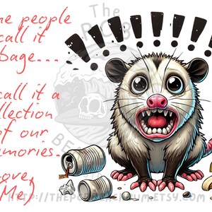 Cartes de Saint-Valentin Opossum drôles et mignons de bande dessinée pour adultes – Humoristiques, personnalisées et téléchargement immédiat !