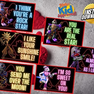 Cartes imprimables de la Saint-Valentin pour violation de la sécurité de la FNAF !
