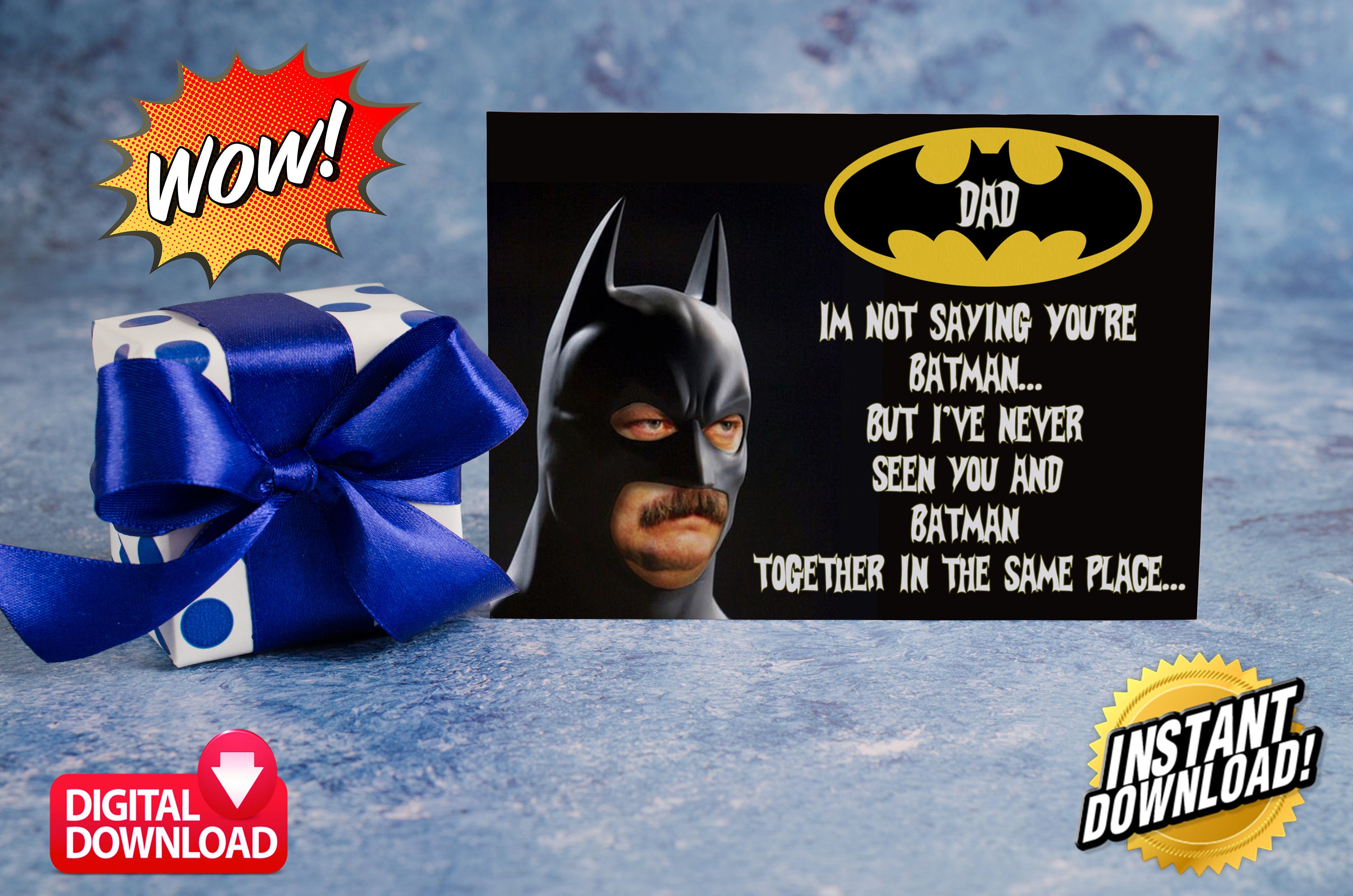Funny Batman Inspired Father's Day Digital Card | Etsy