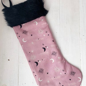 Moon and Stars Celestial Christmas Stocking Gift