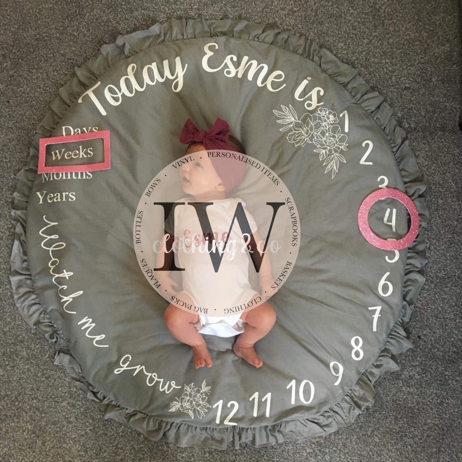 Baby Childrens Personalised Milestone Mat ACCESSORIES INCLUDED Etsy