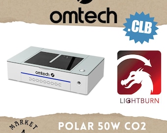 Omtech Polar 50W CO2 Laser Lightburn Cut Library