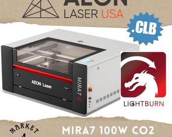 Biblioteca de corte Lightburn do laser de CO2 Aeon Mira 7 100W