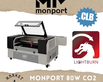 Monport 80W CO2 Laser Lightburn Cut Library
