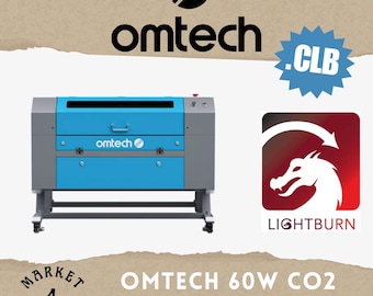 Biblioteca de corte a laser de CO2 Omtech 60W Lightburn