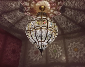 Large Moroccan Pendant Light, Moroccan Handmade Ceiling lamp, Hanging Lamp, Lampshades Lighting New Home Décor from Marrakech
