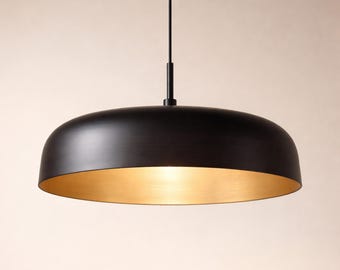 Moderne Messingkuppel Pendelleuchte, dunkle Bronze Deckenleuchte, Minimale Hängeleuchte