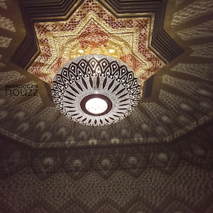 Big Moroccan Ceiling Chandelier Handmade Lamp from Copper Brass in Marrakesh, Hanging Pendant Light shade